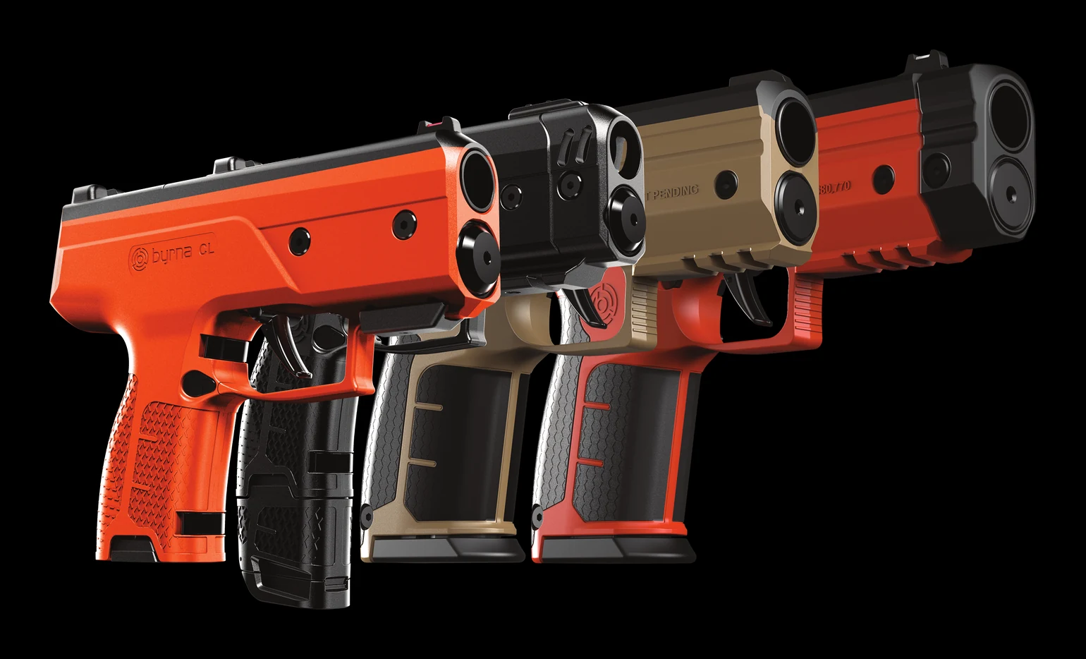 The Byrna launcher line-up — CL, CL-XL, SD and LE